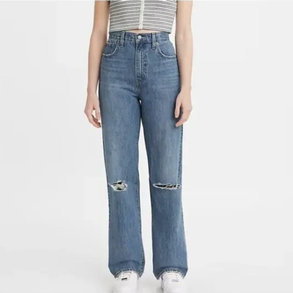 Levi's High Waisted Straight Jeans Size 28W 29L